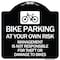 Signmission Bike Parking at Your Own Risk Management Is Not Responsible for Theft or Damage to Bi, BW-1818-24308 A-DES-BW-1818-24308 - alternate 1